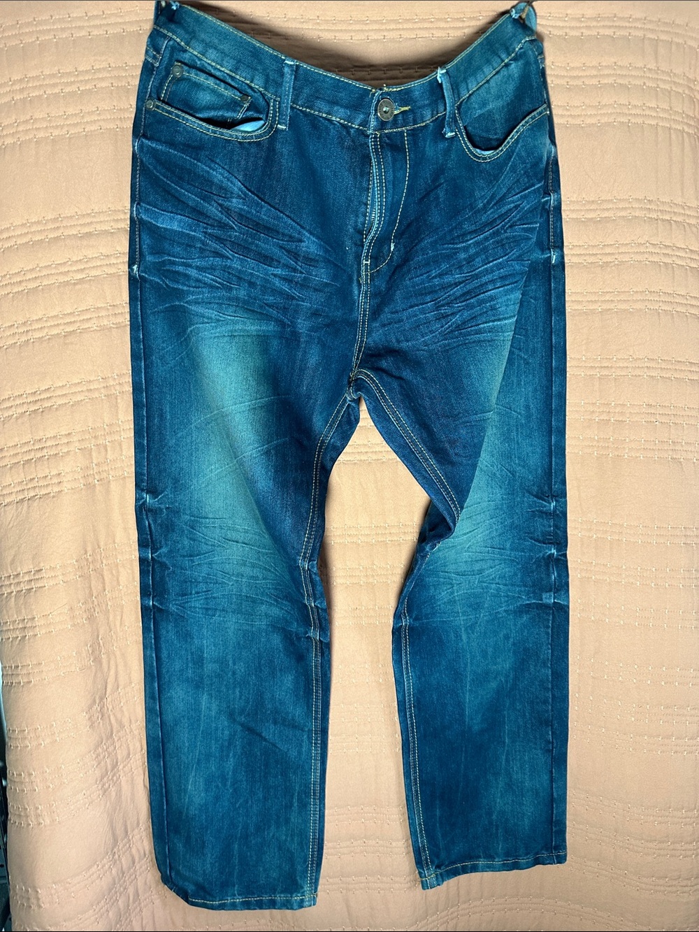 Ring of Fire Men's Indigo Washed Straight Jeans